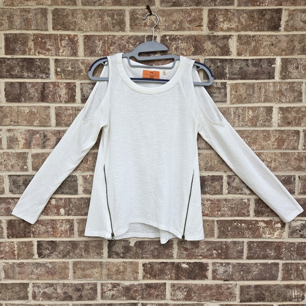 Patrizia Luca Cold Shoulders White Top Size Xs